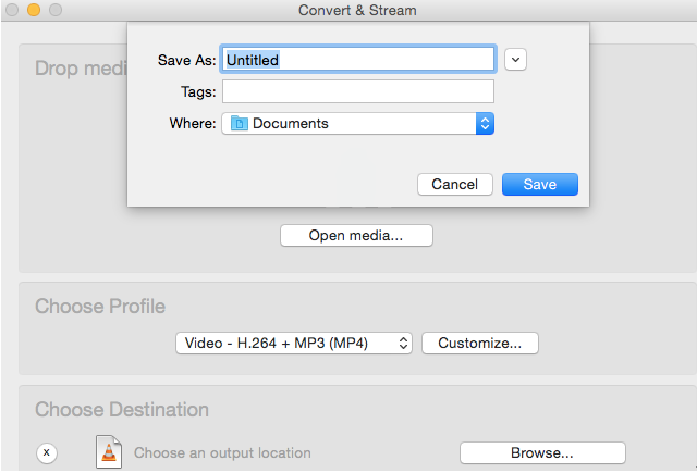 convert videos with vlc for mac